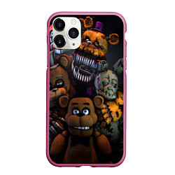 Чехол iPhone 11 Pro матовый Five Nights at Freddy's, цвет: 3D-малиновый