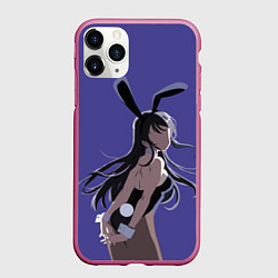 Чехол iPhone 11 Pro матовый Senpai Girl, цвет: 3D-малиновый