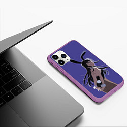 Чехол iPhone 11 Pro матовый Senpai Girl, цвет: 3D-фиолетовый — фото 2