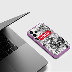 Чехол iPhone 11 Pro матовый HENTAI, цвет: 3D-фиолетовый — фото 2