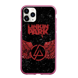 Чехол iPhone 11 Pro матовый Linkin Park: Red Airs, цвет: 3D-малиновый