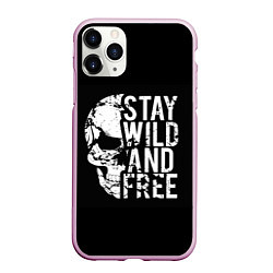 Чехол iPhone 11 Pro матовый Stay wild and free, цвет: 3D-розовый