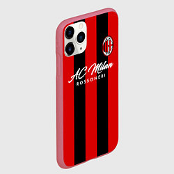 Чехол iPhone 11 Pro матовый AC Milan, цвет: 3D-малиновый — фото 2