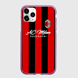 Чехол iPhone 11 Pro матовый AC Milan, цвет: 3D-фиолетовый