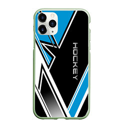 Чехол iPhone 11 Pro матовый Hockey black blue white