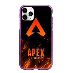 Чехол iPhone 11 Pro матовый Apex Legends: Orange Flame, цвет: 3D-фиолетовый