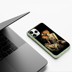 Чехол iPhone 11 Pro матовый Хэллоуинская клоуниха зомби, цвет: 3D-салатовый — фото 2