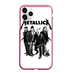 Чехол iPhone 11 Pro матовый Metallica, цвет: 3D-малиновый