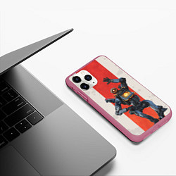Чехол iPhone 11 Pro матовый Apex Legends: Pathfinder, цвет: 3D-малиновый — фото 2