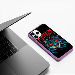 Чехол iPhone 11 Pro матовый Mastodon: Demonic Cat, цвет: 3D-фиолетовый — фото 2