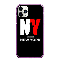 Чехол iPhone 11 Pro матовый New York City, цвет: 3D-фиолетовый