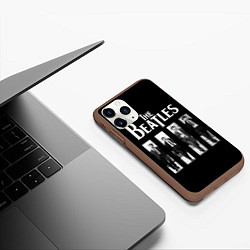 Чехол iPhone 11 Pro матовый The Beatles: Black Side, цвет: 3D-коричневый — фото 2