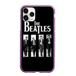 Чехол iPhone 11 Pro матовый The Beatles: Black Side, цвет: 3D-фиолетовый