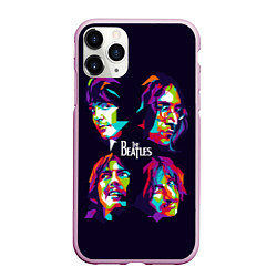 Чехол iPhone 11 Pro матовый The Beatles: Art Faces