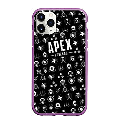 Чехол iPhone 11 Pro матовый Apex Legends: Black Pattern