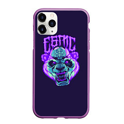 Чехол iPhone 11 Pro матовый Evil Panda, цвет: 3D-фиолетовый