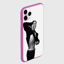 Чехол iPhone 11 Pro матовый ASAP Rocky: White Fashion, цвет: 3D-фиолетовый — фото 2