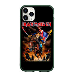 Чехол iPhone 11 Pro матовый Iron Maiden: USA Warriors, цвет: 3D-темно-зеленый