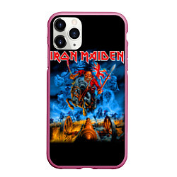 Чехол iPhone 11 Pro матовый Iron Maiden: Great Britain Warriors, цвет: 3D-малиновый