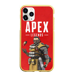 Чехол iPhone 11 Pro матовый Apex Legends: Red Caustic, цвет: 3D-желтый