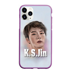 Чехол iPhone 11 Pro матовый BTS K.S.Jin, цвет: 3D-фиолетовый