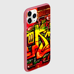 Чехол iPhone 11 Pro матовый Red Graffiti, цвет: 3D-малиновый — фото 2