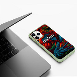 Чехол iPhone 11 Pro матовый CS:GO Hyper Beast, цвет: 3D-салатовый — фото 2