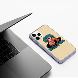 Чехол iPhone 11 Pro матовый Sally Face: Kid Girl, цвет: 3D-светло-сиреневый — фото 2