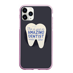 Чехол iPhone 11 Pro матовый Amazing Dentist, цвет: 3D-розовый