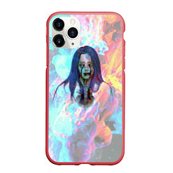 Чехол iPhone 11 Pro матовый Billie Eilish Dark, цвет: 3D-красный