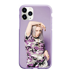 Чехол iPhone 11 Pro матовый Billie Eilish: Violet Camo, цвет: 3D-светло-сиреневый