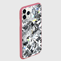 Чехол iPhone 11 Pro матовый Бриллиантовое мерцание, цвет: 3D-малиновый — фото 2