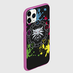 Чехол iPhone 11 Pro матовый Ведьмак: Сила стихий, цвет: 3D-фиолетовый — фото 2