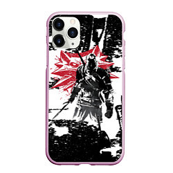 Чехол iPhone 11 Pro матовый Силуэт Ведьмака, цвет: 3D-розовый