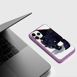 Чехол iPhone 11 Pro матовый Как приручить дракона, цвет: 3D-фиолетовый — фото 2