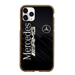 Чехол iPhone 11 Pro матовый Mercedes AMG: Black Edition, цвет: 3D-коричневый