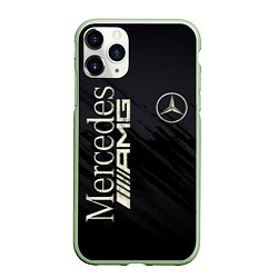 Чехол iPhone 11 Pro матовый Mercedes AMG: Black Edition, цвет: 3D-салатовый