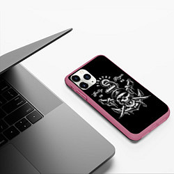 Чехол iPhone 11 Pro матовый Pirates Team, цвет: 3D-малиновый — фото 2