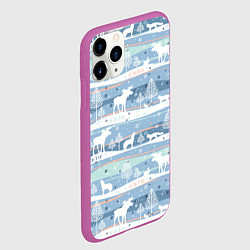 Чехол iPhone 11 Pro матовый Зимний мотив, цвет: 3D-фиолетовый — фото 2
