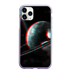 Чехол iPhone 11 Pro матовый Cosmos Glitch, цвет: 3D-светло-сиреневый