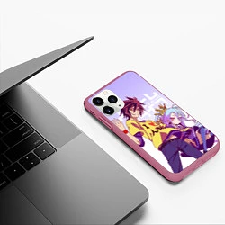 Чехол iPhone 11 Pro матовый No Game No Life, цвет: 3D-малиновый — фото 2