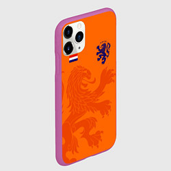 Чехол iPhone 11 Pro матовый Сборная Голландии, цвет: 3D-фиолетовый — фото 2