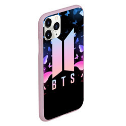 Чехол iPhone 11 Pro матовый BTS: Black Butterflies, цвет: 3D-розовый — фото 2