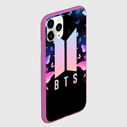 Чехол iPhone 11 Pro матовый BTS: Black Butterflies, цвет: 3D-фиолетовый — фото 2