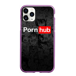 Чехол iPhone 11 Pro матовый PORNHUB AHEGAO, цвет: 3D-фиолетовый