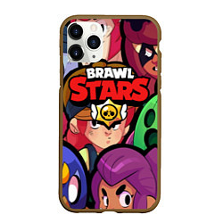 Чехол iPhone 11 Pro матовый Brawl Stars: Heroes, цвет: 3D-коричневый