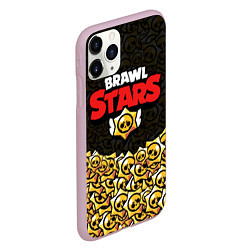 Чехол iPhone 11 Pro матовый Brawl Stars: Black Style, цвет: 3D-розовый — фото 2