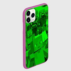 Чехол iPhone 11 Pro матовый Minecraft game characters, цвет: 3D-фиолетовый — фото 2