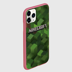 Чехол iPhone 11 Pro матовый MINECRAFT FOREST, цвет: 3D-малиновый — фото 2