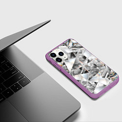 Чехол iPhone 11 Pro матовый Бриллиантовый блеск, цвет: 3D-фиолетовый — фото 2